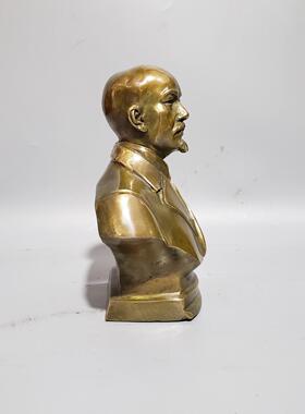 纯铜列宁摆件半身像人物像铜雕塑工艺品