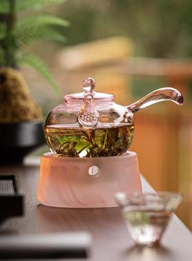 玻璃泡茶壶单壶加厚耐高温侧把壶茶水分离小号家用绿茶茶壶煮茶壶