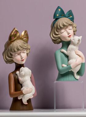 20201024北欧轻奢泡女孩树摆泡件客厅创意脂玄关收家居装饰品新婚