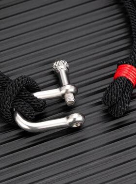 MKENDN Men Black Stainless Steel U shape Survival Bracelet O