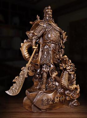 高档关奉公摆招像财骑龙关二爷财神爷佛件家用店铺供旺财关羽武财