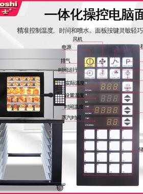 旋转热风循环烤炉广东5层智能烧鹅烤鸭烤鸡面包喷雾电烤箱