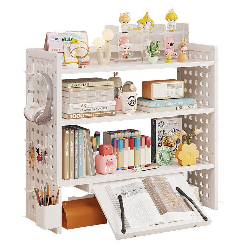 Internet celebrity popular desktop small bookshelf study table hole board storage rack student desk multi-layer storage shelf