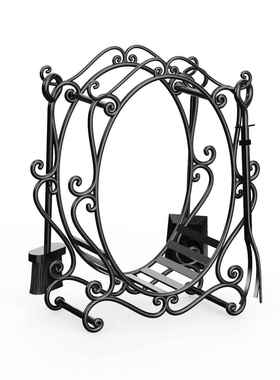 壁炉柴架木火柴RC903609架炉配件柴篮木架铁壁炉工具柴火篮储艺品