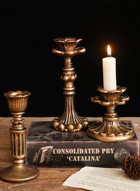 法式古典香薰烛台装饰摆件店铺酒吧餐桌装饰欧式复古怀旧拍摄道具