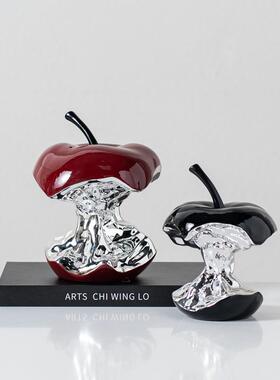现代简约艺术苹果摆件样板间客厅玄关桌面酒柜会所软装饰品