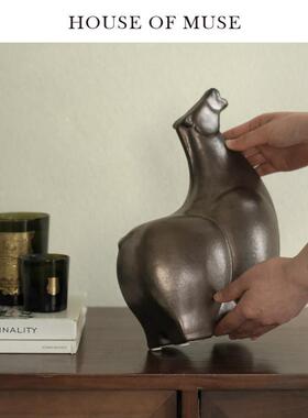 缪斯家 马到功成 覆古桌面摆件客厅书房办公室陶瓷艺术装饰品