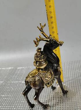 铜鎏金长寿福禄梅花鹿铜聚宝盆鹿摆件家居客厅装饰品工艺品
