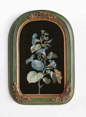 小众复古法式中古法式美式框古典装饰画拱形花卉怀旧挂画搭混植物