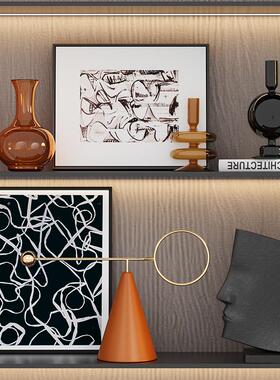 现XB5TCddZ样板房客隔断柜沙发背景壁龛摆博件书房代古架艺厅术装