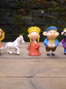 西游记手办唐僧孙悟空猪八戒沙三个挑水和尚没水喝白龙马摆件