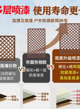防腐木栅栏木网格爬藤架户外花园庭院围栏护栏篱笆网阳台花架隔断