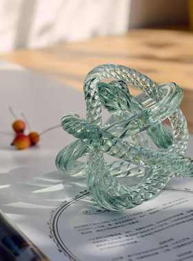 家居邮工艺品包简约玻璃摆件创意彩色玻璃玻璃麻团 礼品时尚装饰