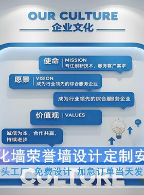 企业文化墙定制公司前台形象展示办公室墙面立体装饰会议室背景墙
