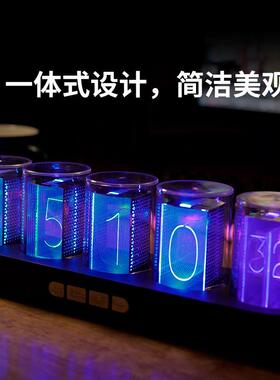 拟辉光管时钟LED灯电竞电脑搭桌面科技rgb摆件套电子diy数字创意
