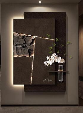 意式极简玄关装饰画轻奢高级感过道挂画走廊尽头壁画立体几何抽象