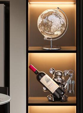 暴力熊红酒架摆件轻奢高档家居客厅餐柜酒柜装饰品高级感软装