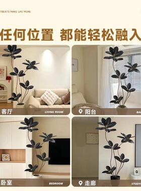 彷真绿色植物黑金刚橡皮树室内沙发旁假植物彷生盆栽大型客厅装饰