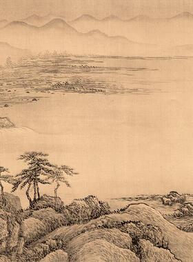 清 王翚 溪山行旅图卷 高清微喷明清国画 画山水长卷临摹学习画