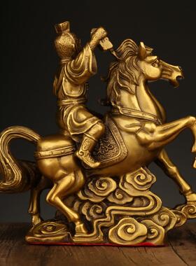 厂家黄铜马上封侯马上传令铜工艺品摆件公司办公桌摆件