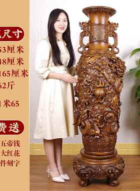 高档花装饰品电视柜花瓶瓶对落地式中式办室酒脂店大堂家居公礼品