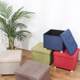 Jianmo cotton and linen storage shoe storage stool fitting room solid wood four-leg shoe changing stool with cover folding solid wood shoe stool