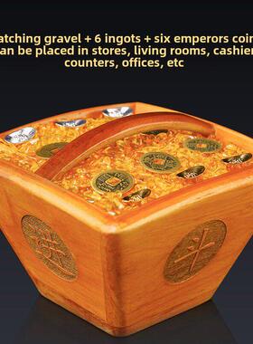 桃木古色古香的米桶装饰品手工雕刻的家庭老式木桶厨房家庭装饰陈