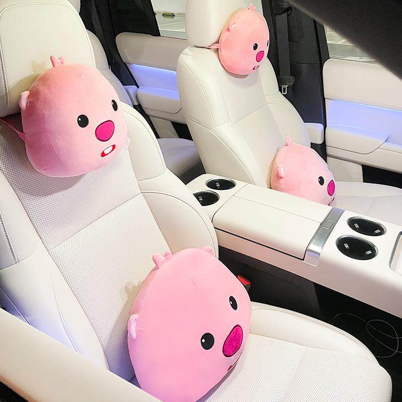 汽车头枕腰靠垫可爱卡通车用抱枕车内护腰靠背垫海狸车载靠枕颈枕 - 图2