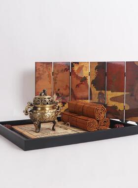 新中式样板间设茶室边柜书软装饰柜屏计师艺术风橱窗桌面MC-TY-80