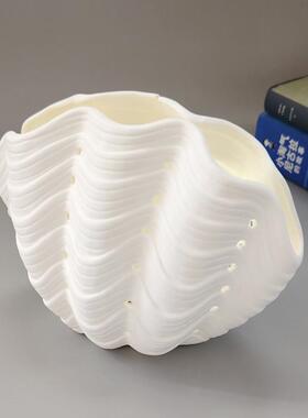 代创意高感轻奢台0101灯级卧室柜2024床头主卧客厅贝壳氛现围小夜