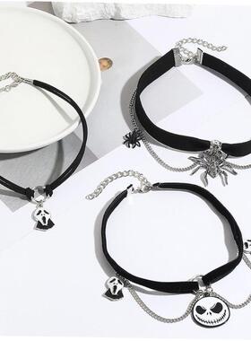 Goth accessories Halloween bat Ghost Skull spider necklace