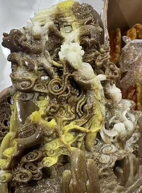 仿寿山石树脂摆件平步青云古玩收藏仿奇石寿山石仿古杂项工艺品