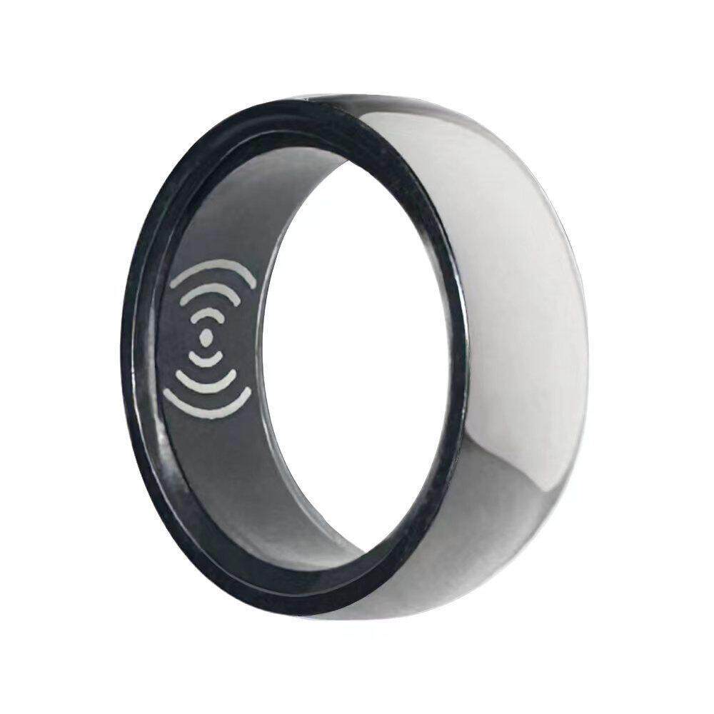 Smart ring heart rate blood oxygen health step counting pressure monitoring tungsten steel titanium steel ring black technology video artifact