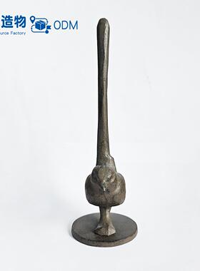 铸铁小鸟纸巾架复古立式餐巾架金属工艺品摆件创意餐厅台面装饰