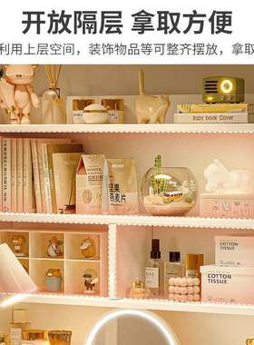 电脑桌梳妆台一体卧室简约现代书桌化妆桌二合一化妆柜镜床边