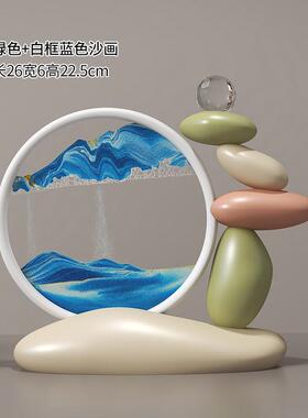 新款时来运转摆沙件级流画高感客厅电视品柜玄关软装饰轻奢高档办