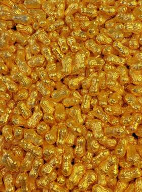 婚合公金实生004-1-5心元宝迷你小金米玉米金条花摆件礼品一公斤