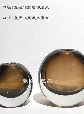 简约现代琉璃花插客厅茶玄关花餐厅样瓶板0843间软装设工艺品摆几