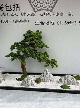 雪浪石切片组合室内山水造景假山石头泰山庭院景观石天然摆件