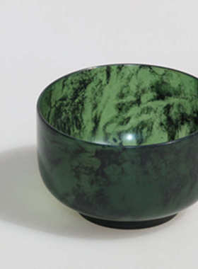 酒泉夜光杯玉石平碗酒具茶具墨玉墨玉石绿玉精品酒杯中号祁连山