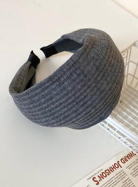 纯色宽边条纹毛线发箍头箍发饰