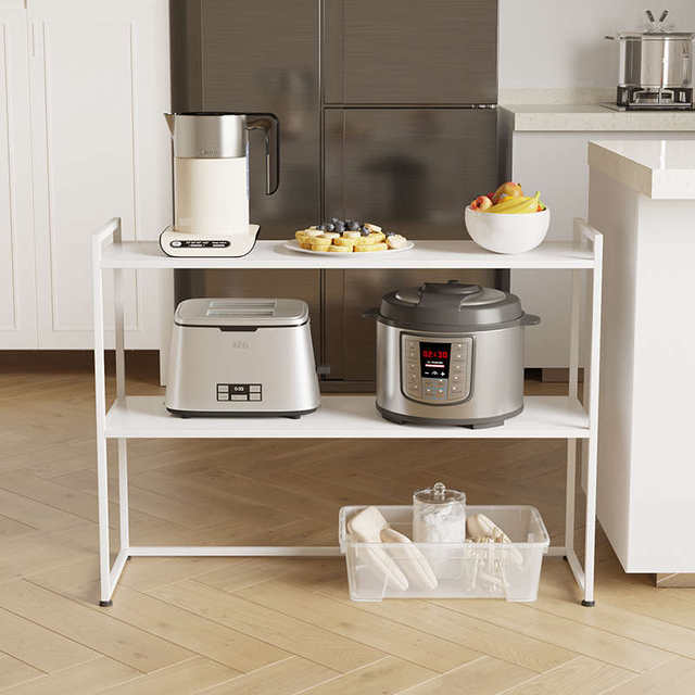 Microwave oven rack floor storage and sorting new iron rack kitchen household rack thickening art storage debris