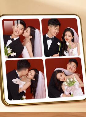 四宫格相框写真照片定制摆台洗宝宝结婚九宫格全家福照片打印订制