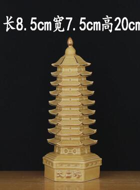 土黄色陶瓷文昌塔摆件5五层7七层9九层13十三层绿色黑色宝塔摆件