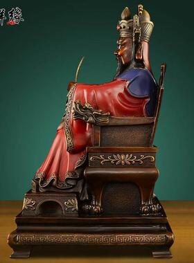 铜龙五爷佛像摆件彩铜广济龙王财神爷佛堂居家供奉工艺礼品摆饰装