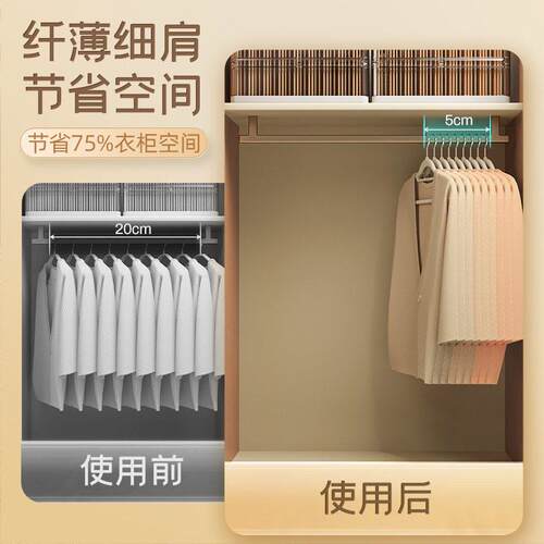 德国品质植绒衣架整理师专用防滑肩无痕衣架家用挂衣衣柜衣架超薄 - 图3