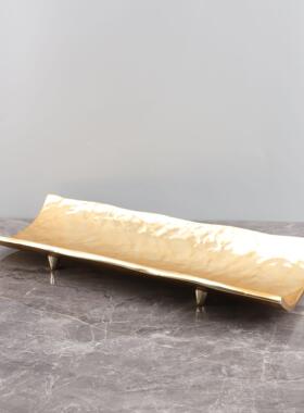 新中式客创视意竹0496节树脂果盘托软盘摆件厅玄关茶几电柜家居装