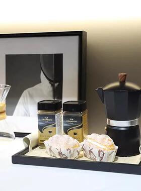 具WPY咖啡主题板壶房厨房样软装饰品道展厅咖啡豆玻璃收纳罐托盘