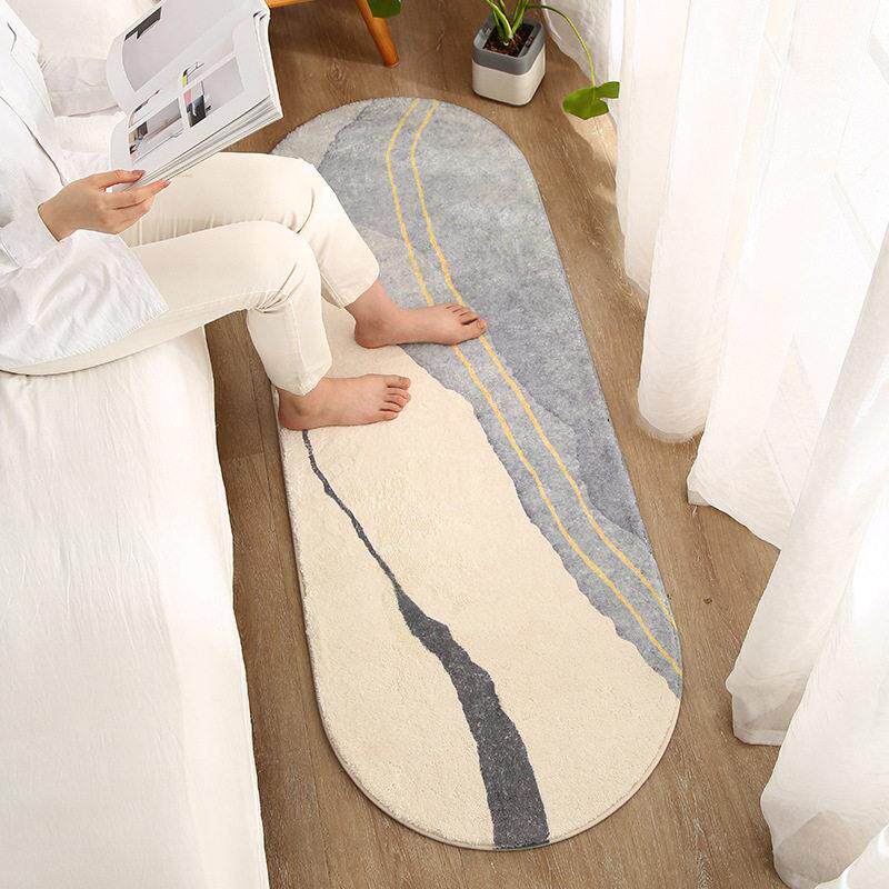 In style oval carpet bedroom girl long bedside blanket princess room decoration bedside blanket filled floor mat