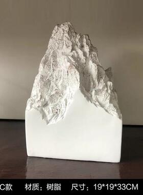 现代新中式轻奢家居摆件假山雕塑艺术品办公室酒柜样板间软装玄关